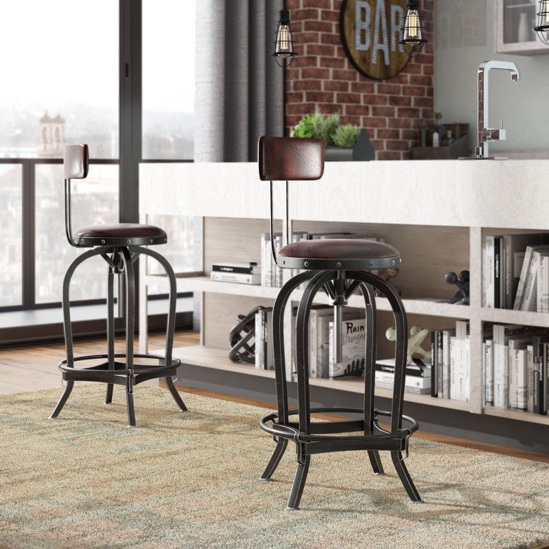Trent Austin Design Oria Adjustable Height Swivel Bar Stool & Reviews